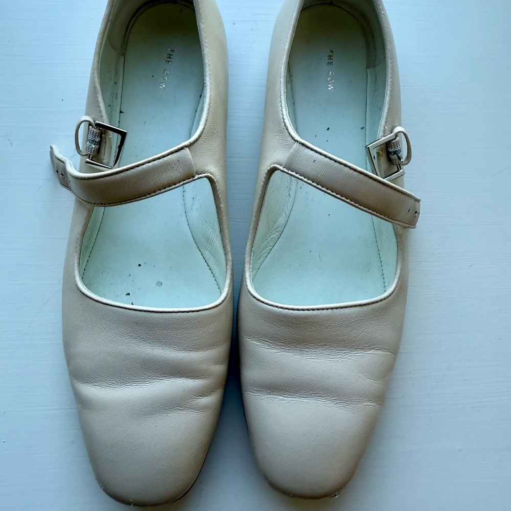 The Row Cream Mary Jane Flats - Picture 2 of 5